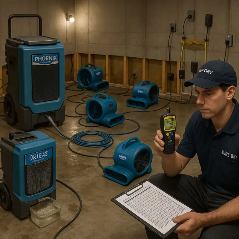 Structural Drying and Dehumidification process in Lake County, IL
